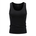 Women's Black Scoop Neck Cotton Jersey Tank Top