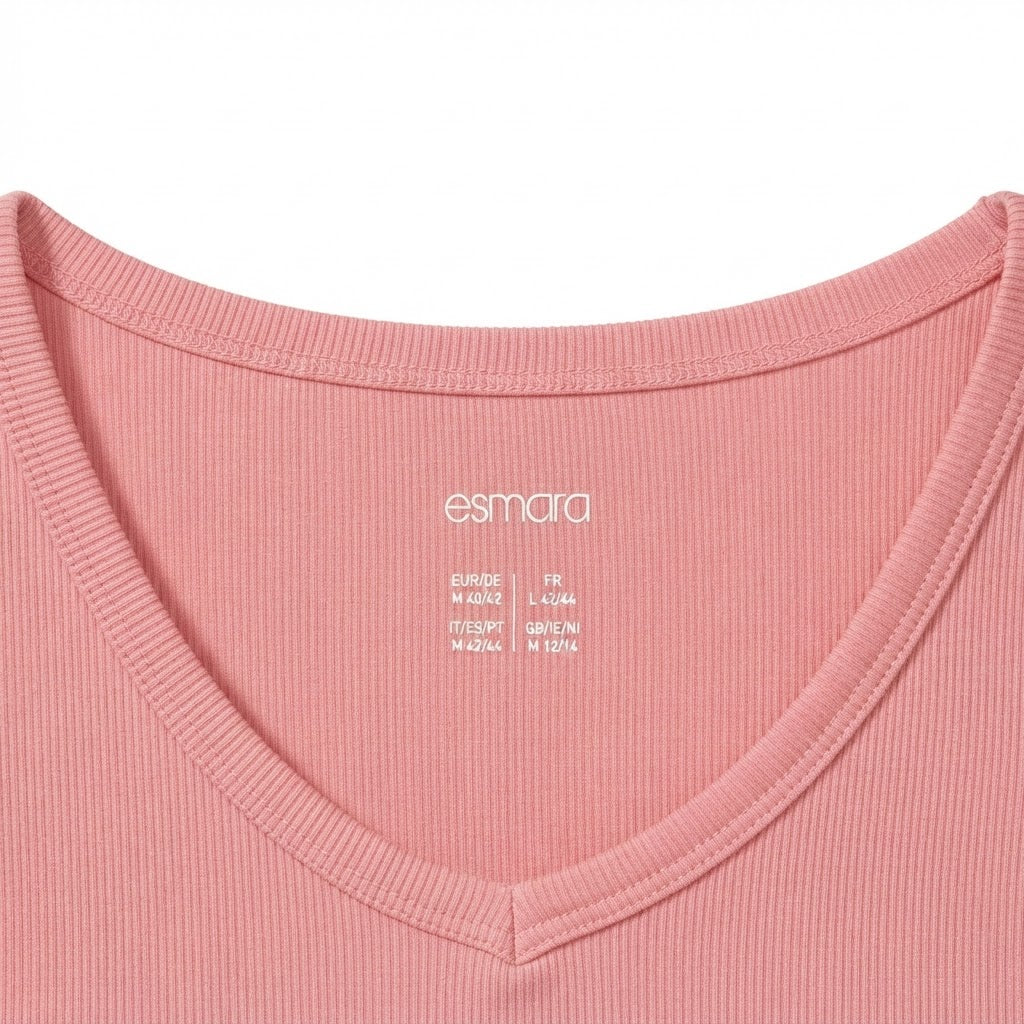 esmara Women's Pink Ribbed Scoop Neck Tank Top