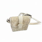 COACH Signature Monogram Canvas Crossbody Bag in Beige