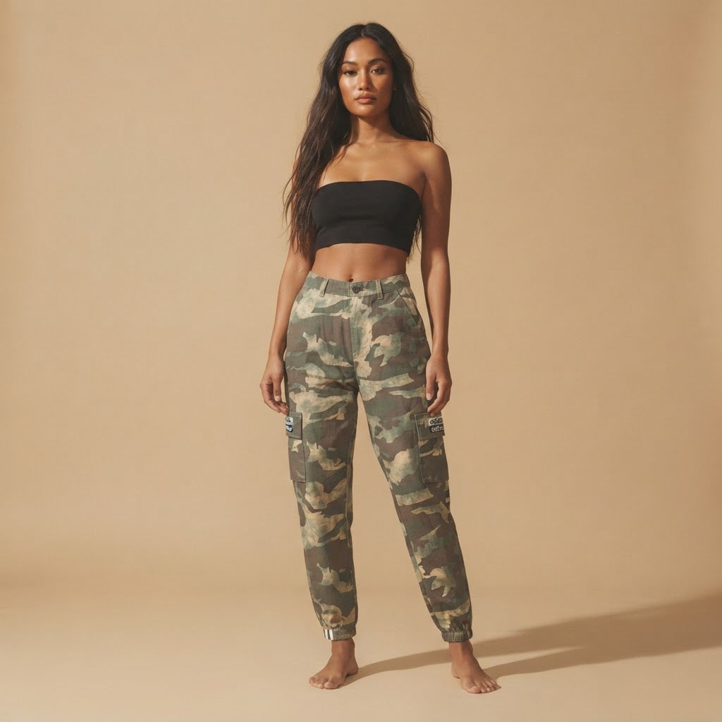 Adidas Originals Camo Ripstop Cargo Joggers with Three-Strip