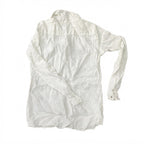 THE SHIRT FACTORY Women's White Long Sleeve Linen Button-Dow