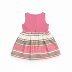 villalobos Kids Pink and Striped Sleeveless Fit-and-Flare Dr