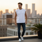 Esmara Men's White Cotton Sleeveless Tank Top