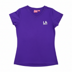 LA GEAR Kids Vibrant Purple V-Neck Cotton T-Shirt