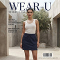Navy Blue Jersey Mini Skirt with Drawstring Waist