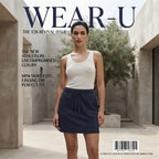 Navy Blue Jersey Mini Skirt with Drawstring Waist