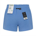 Women's Blue Muslin Elastic Waist Shorts