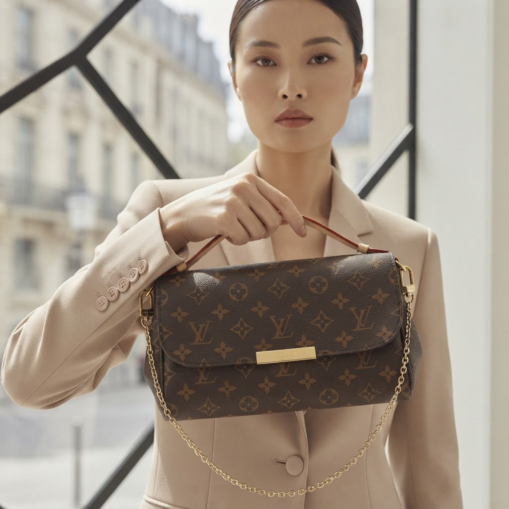 LOUIS VUITTON PARIS Brown Monogram Coated Canvas Crossbody B