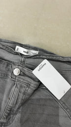 Mango Medium Grey Wide Leg Jeans with Curved Waistband