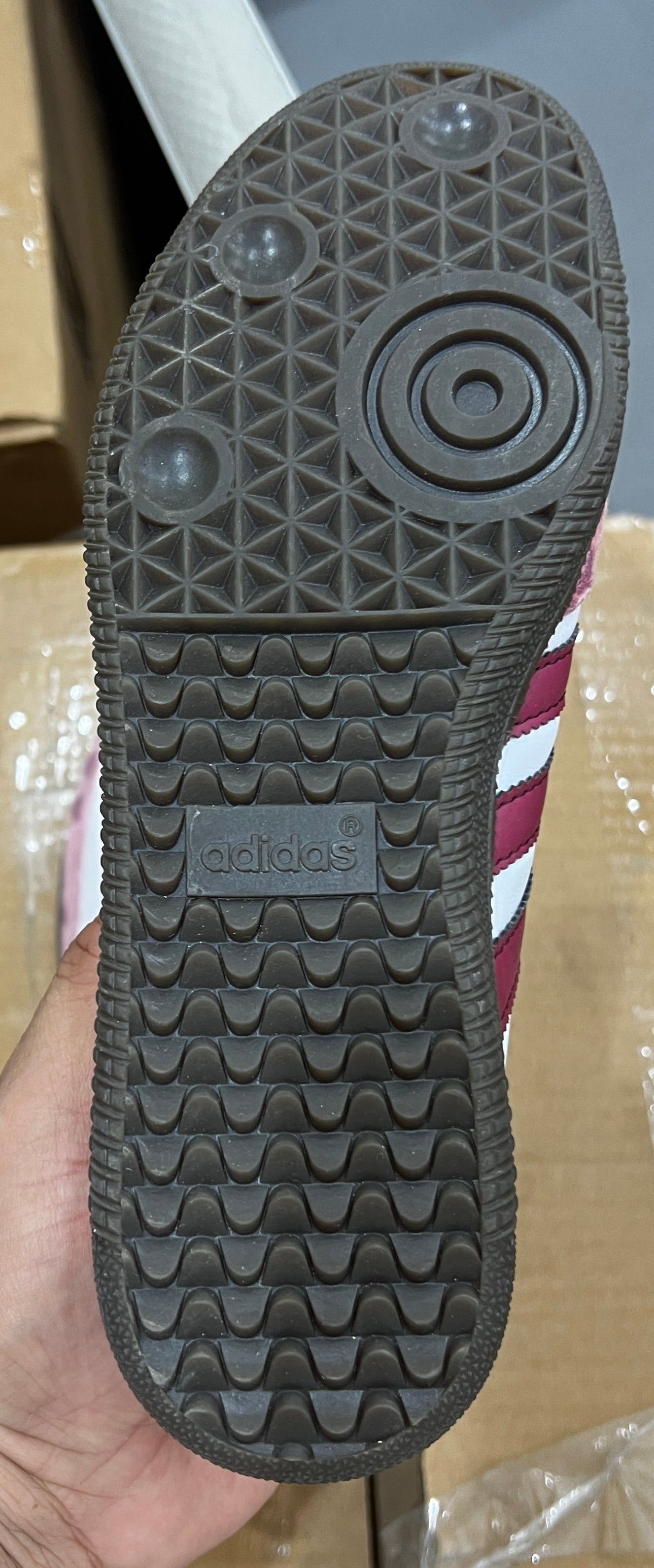 Adidas Adidas White & Pink Heart Print Samba-Style Sneakers