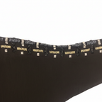 Women's Black Beaded Crepe Long Open Abaya Cardigan