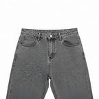 Unisex High-Waisted Wide Leg Grey Denim Jeans