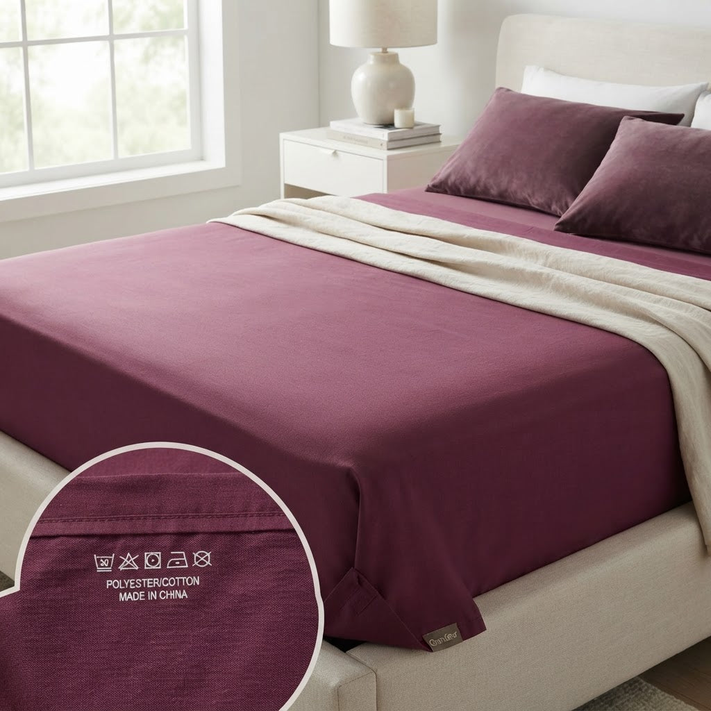 Grandeur Unisex Raspberry King Size Flat Sheet