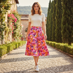 Esmara Women's Vibrant Floral Print Summer Skirt - Size M
