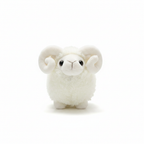 Soft White Plush Ram Stuffed Animal Toy