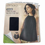 Esmara Women's Black Linen Blend Halterneck Top