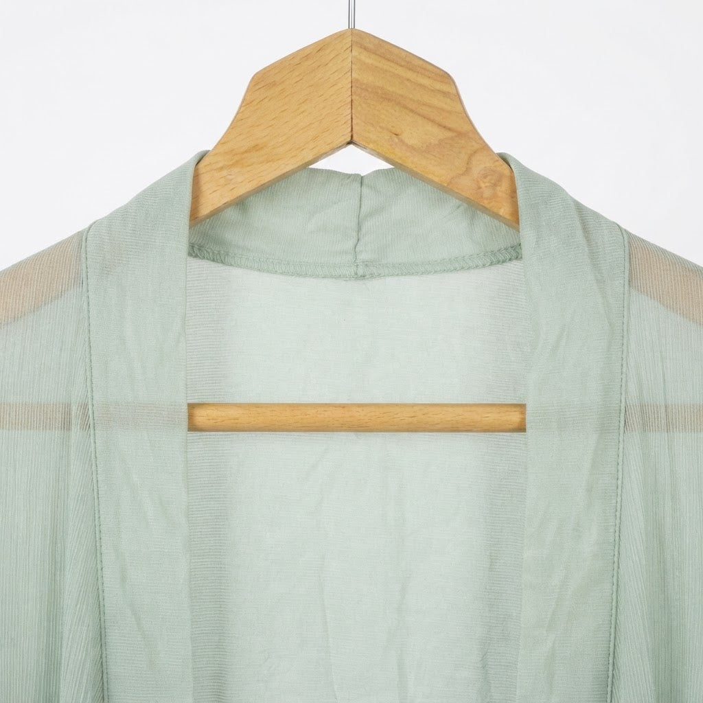 On Line Women's Mint Green Long-Sleeved Crinkled Maxi Robe