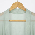 On Line Women's Mint Green Long-Sleeved Crinkled Maxi Robe