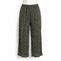 Women's Black Floral Printed Wide Leg Trousers