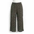 Women's Black Floral Printed Wide Leg Trousers