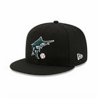 New Era Black Florida Marlins MLB Fitted Cap