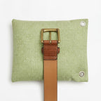Men's Brown Textured Leather Belt with Brass Buckle