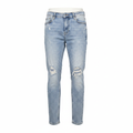 Women's Light Blue Distressed Acid Wash Slim-Fit Jeans
