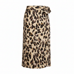EMERY ROSE Women's Leopard Print Wrap Midi Skirt