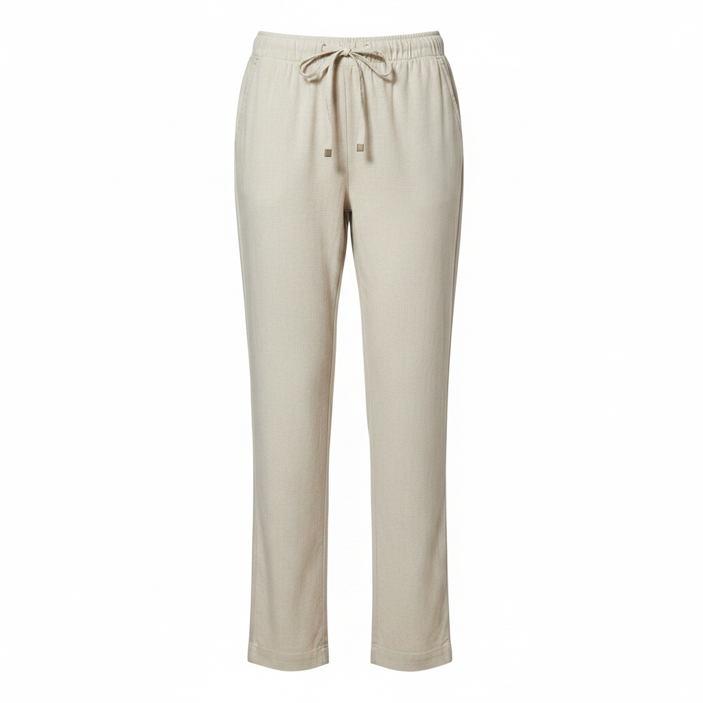 Esmara Women's Green Linen Blend Drawstring Trousers Size 14