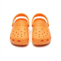crocs Bright Orange Breathable Classic Clogs with Heel Strap