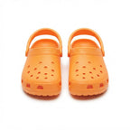 crocs Bright Orange Breathable Classic Clogs with Heel Strap