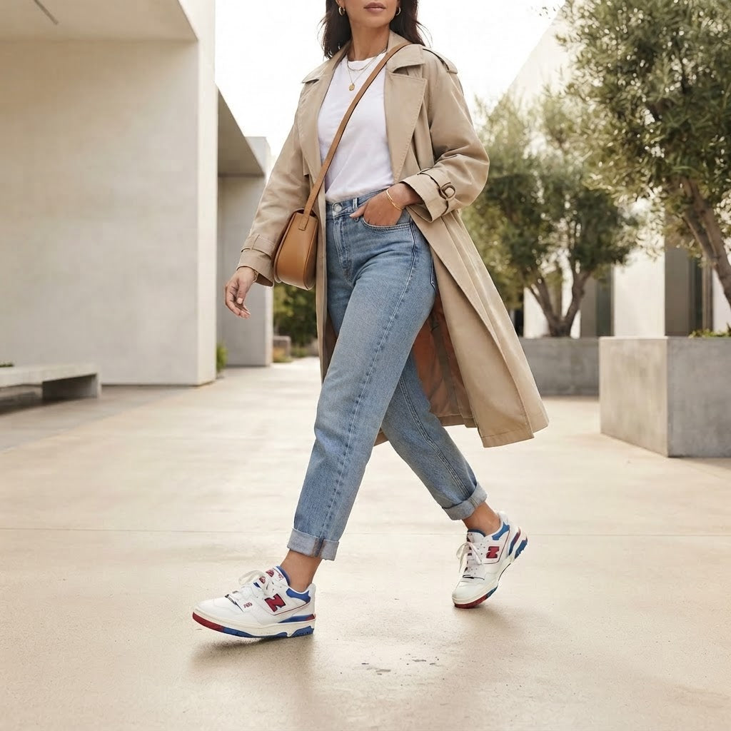 New Balance 550 White Blue Red Sneakers