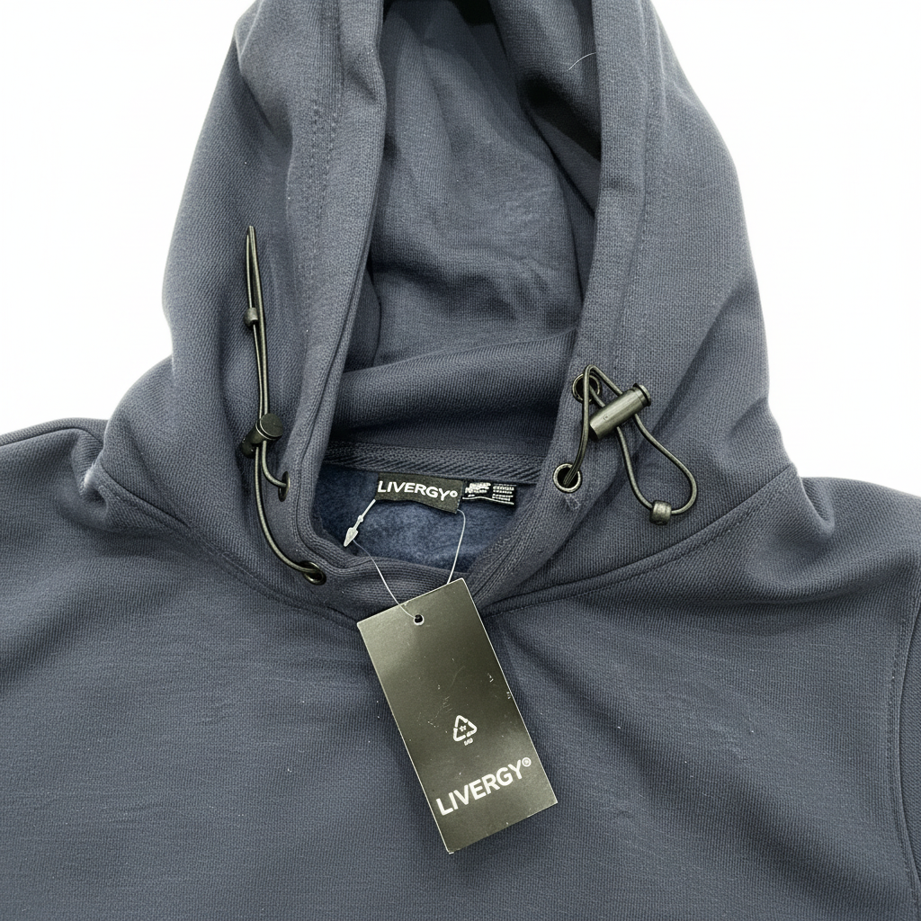 Livergy Unisex Navy Blue Fleece Pullover Hoodie