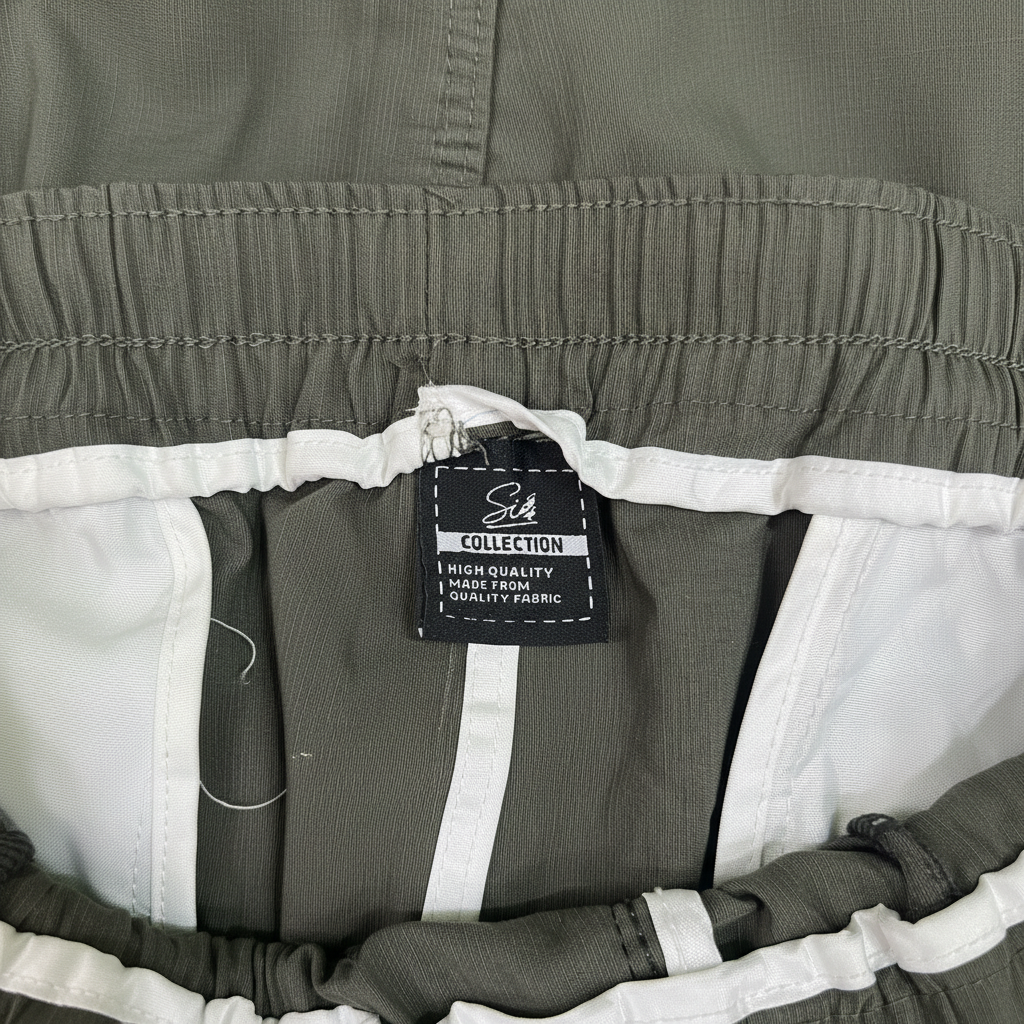 Six COLLECTION Men's Olive Green Drawstring Tapered Trousers
