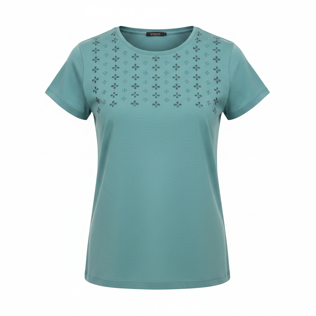 Esmara Women's Teal Cotton Blouse with Eyelet Detail
