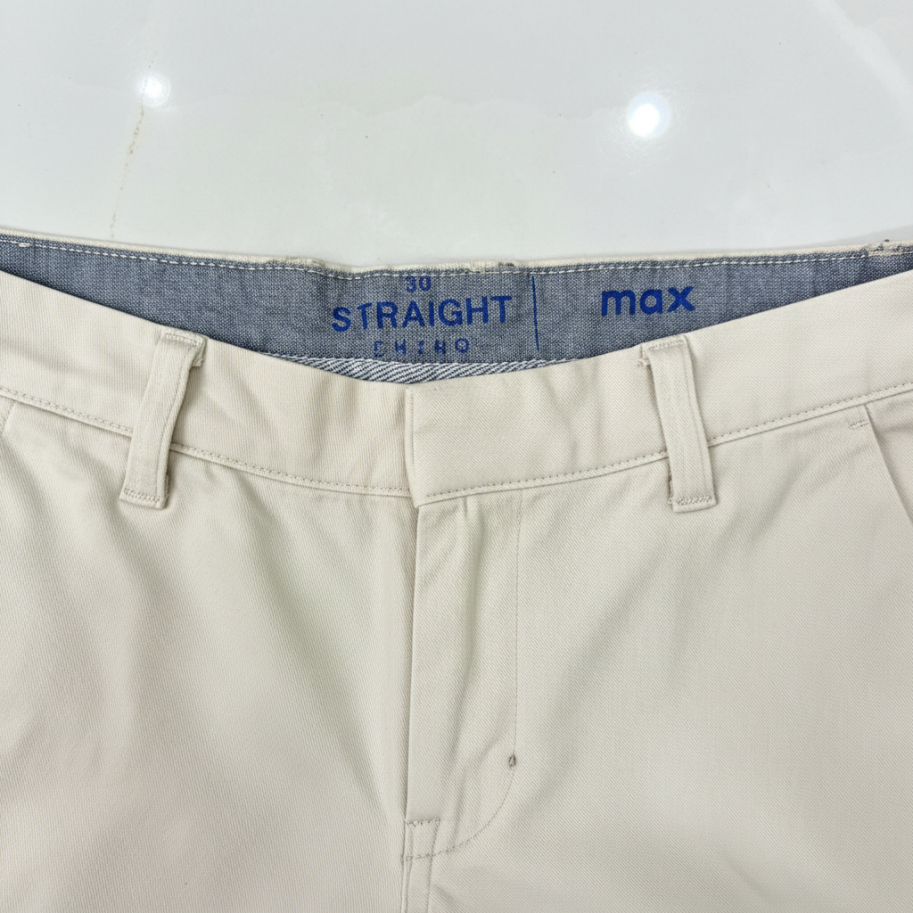 max Men's Beige Straight-Leg Cotton Chino Trousers