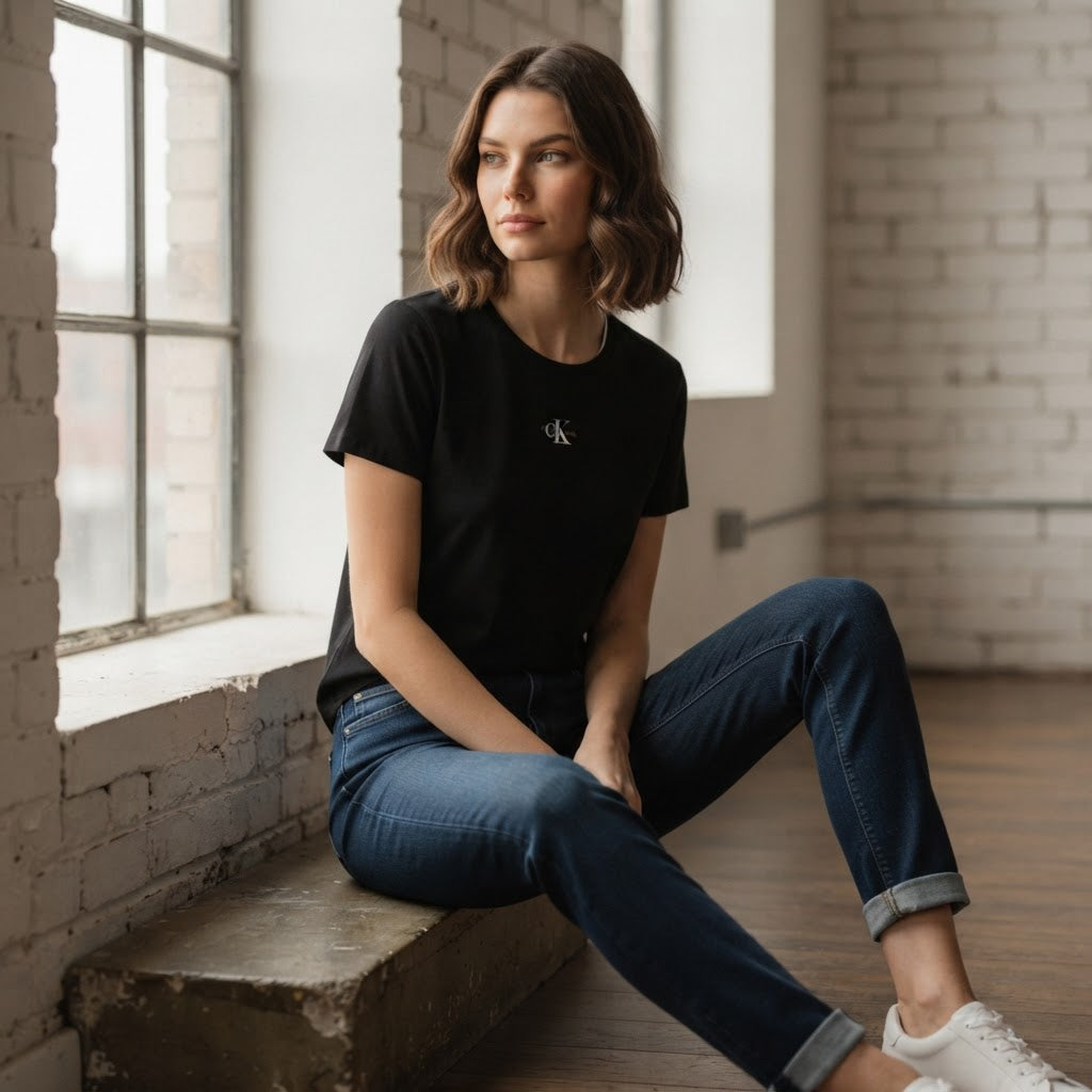 Calvin Klein Jeans Black Short Sleeve Crew Neck T-Shirt with