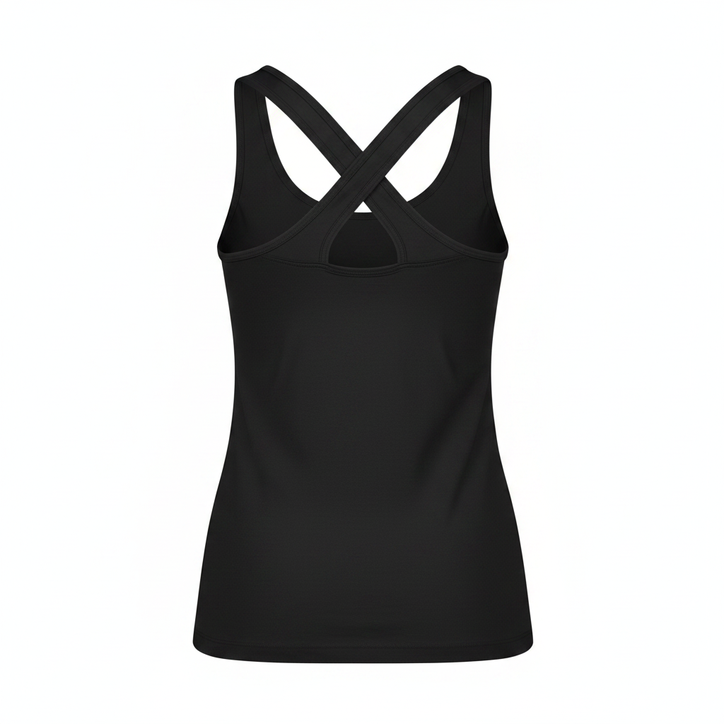 Crivit Women's Black Functional Top with Crossed Straps