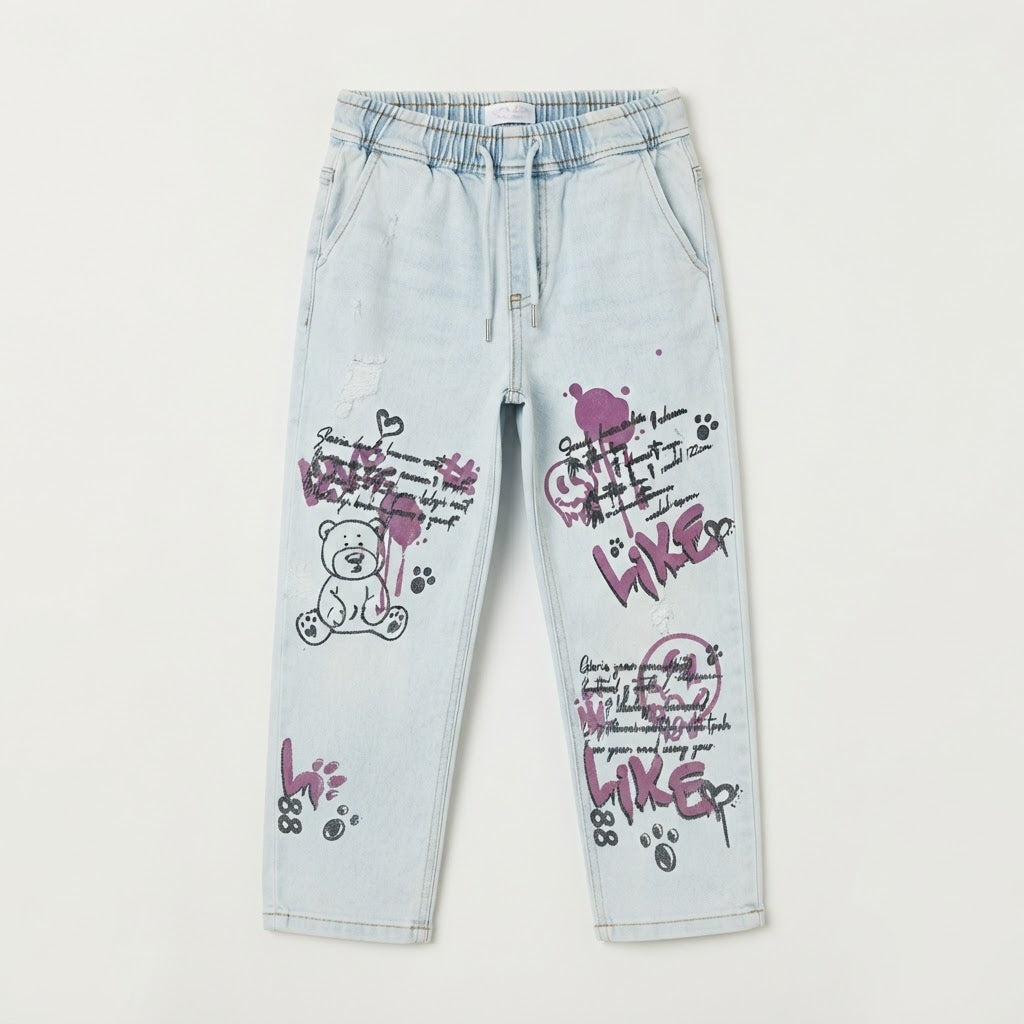 [WearU Generated:merch_clean_front] Gloria Jeans Light Blue Denim Relaxed Straight Jeans – front view