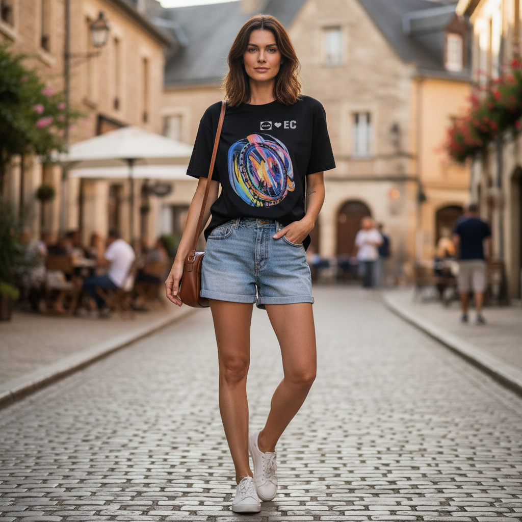 Esmara Women's Cotton Lidl Graphic T-Shirt Black Loose Fit