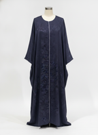 Al Wisham Al Aneeq Deep Navy Floral Jacquard A-Line Floor-Le