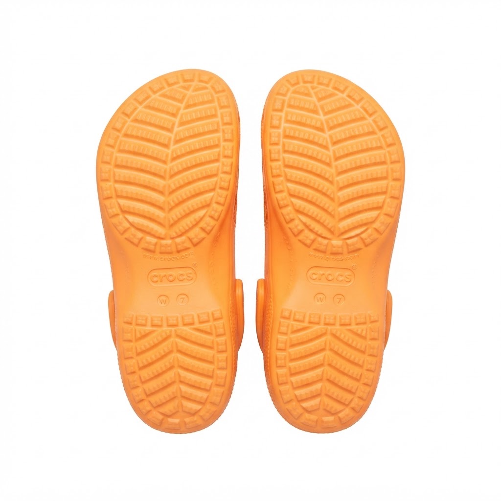 crocs Bright Orange Breathable Classic Clogs with Heel Strap