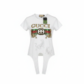Gucci White Tiger Logo Tie-Front Graphic T-Shirt