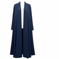 ELLAN Women's Navy Blue Shawl Collar Open-Front Abaya