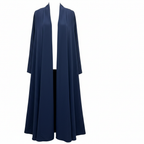 ELLAN Women's Navy Blue Shawl Collar Open-Front Abaya