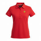 Ferrari Women's Red Piqué Short Sleeve Polo Shirt