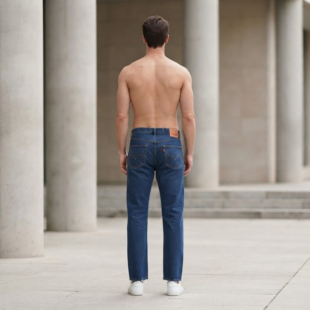 Levi's Deep Indigo Blue Levi's 501 Straight Leg Button Fly J