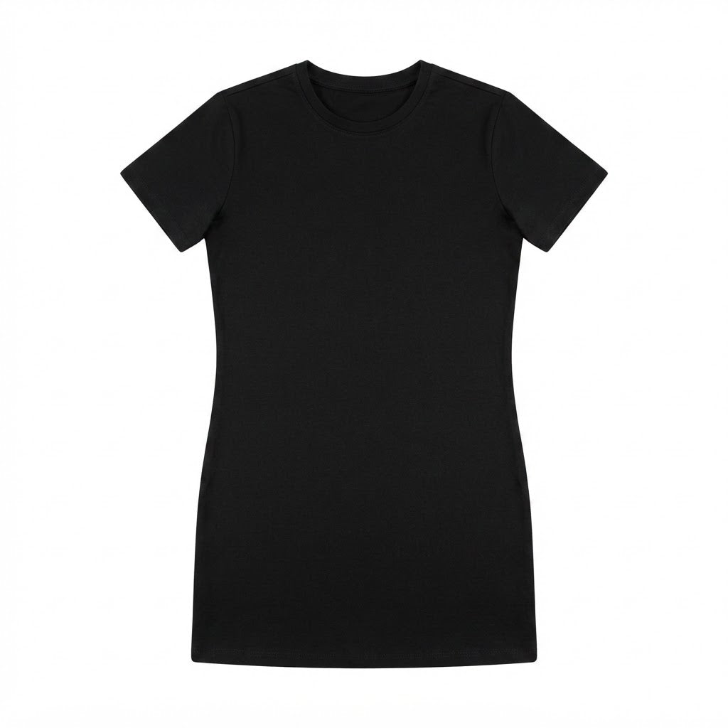 esmara Women's Black Cotton Jersey Short-Sleeve T-Shirt Dres