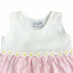NOW Kids White Pink Daisy Gingham Sleeveless Dress