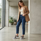 Brown Monogram Low-Top Lifestyle Sneakers
